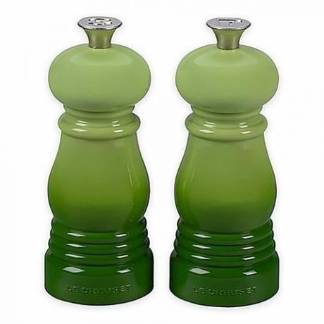 abanadores de sal e pimenta verde le creuset 