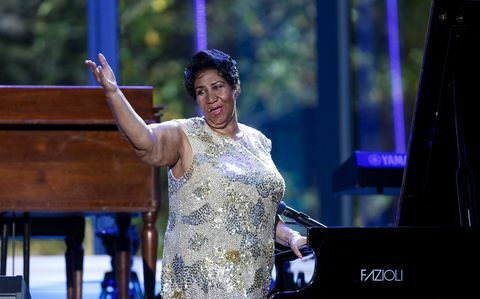 Aretha Franklin se apresenta no International Jazz Day Concert da Casa Branca em 2016.