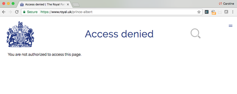 site da família real príncipe albert acesso negado