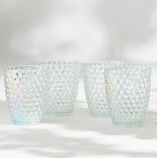 Conjunto de 4 copos de piquenique com brilho texturizado