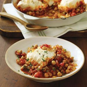 peixe branco com receita de ragu de grão de bico