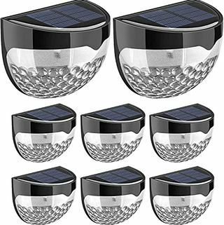 Pacote com 8 luzes solares de LED para cerca de jardim 