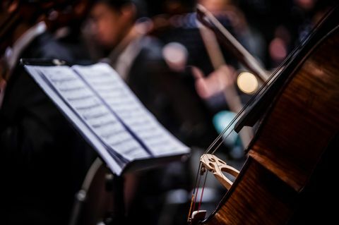 Close-up de violoncelo