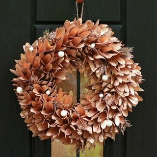 Guirlanda de porta de outono de cobre condimentado