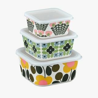 Orla Kiely Flower Bamboo Food Storage Boxes, Conjunto de 3, Multi