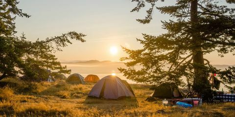 planejamento de acampamento de aplicativo ao luar