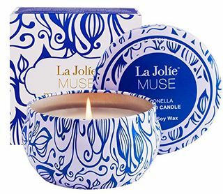 La Jolíe Muse Vela Citronela Repelente de Insetos Mosquito Mosca 100% Cera de Soja Lata de Viagem Interior e Exterior 45 Horas