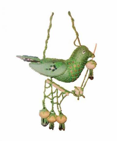 pássaro de feltro verde