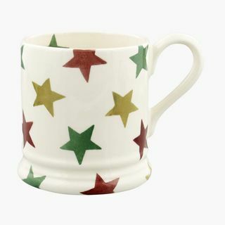 Caneca vermelha estrela verde e dourada de 12 pintas