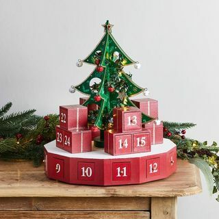 Árvore de Natal 3D Calendário do Advento de Madeira