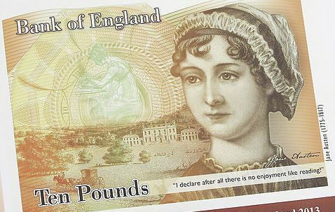 Jane Austen na nova nota de dez libras - £ 10