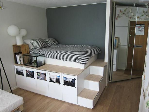 pSe o seu quarto não tem um armário (ou você segue a crença de que não há muito armazenamento de roupas), monte sua cama em cima Armários IKEA para fornecer amplo espaço para camisolas e camisas debaixo do colchão.ppa href" https: ohyesblog.wordpress.com20130529storage-platform-bed" target" _blank" em data-redactor-tag" em" Veja mais em Oh Yes »emappa href" https: ohyesblog.wordpress.com20130529storage-platform-bed" target" _blank" ap