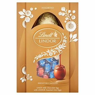 Ovo de Chocolate ao Leite Lindt com Mini Ovos Sortidos Lindor, 215g