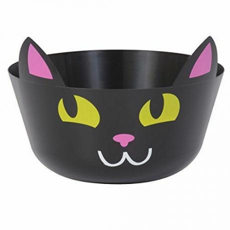 Tigela de doces para gato preto de Halloween