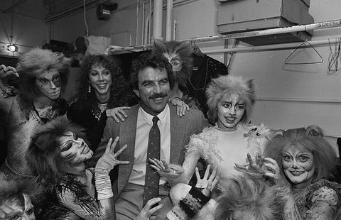 Tom Selleck e Jillie Mack nos bastidores da Cats 1983