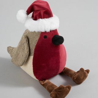 Robin de 22 cm com batente de porta de chapéu de Papai Noel
