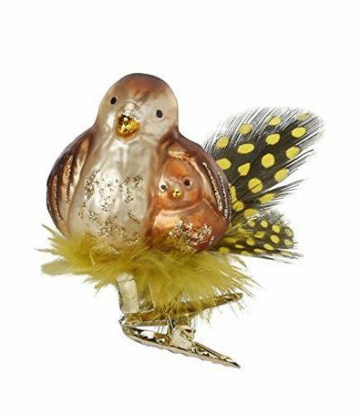 Ornamento de vidro fundido alemão do ninho do pássaro