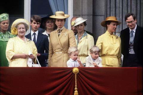 Princesa Anne na varanda do Palácio de Buckingham, 1980