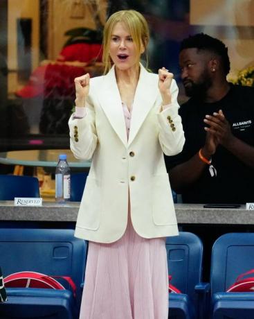 Nova York, Nova York, 09 de setembro Nicole Kidman é vista no jogo final com Coco Gauff vs Aryna sabalenka no campeonato de tênis aberto dos EUA de 2023 em 9 de setembro de 2023 na cidade de Nova York. foto de Imagens de gothamgc