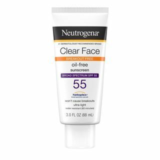 Loção de protetor solar facial transparente FPS 55