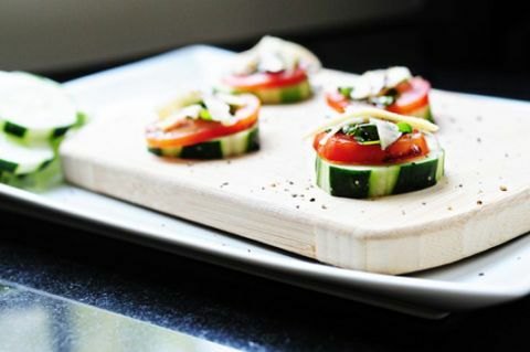 picadas de manjericão de pepino