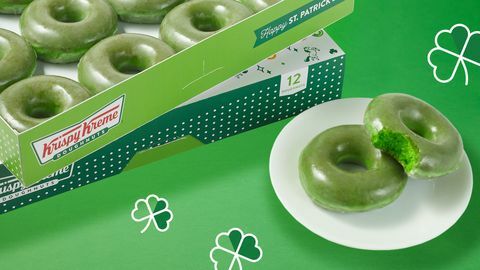 krispy kreme st patrick's day rosquinha com cobertura verde riginal