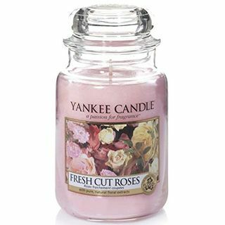 Vela Yankee Vela Perfumada | Rosas Frescas Corte Grande Jarra Vela | Tempo de queima: até 150 horas