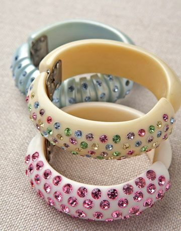 pulseiras de plástico com strass