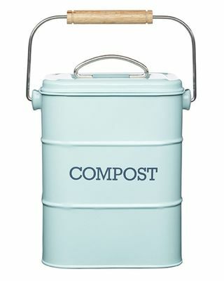 Caixa de compostagem azul vintage