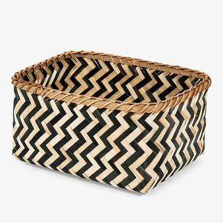 Cesta de armazenamento compactador Zebra, preto natural, grande