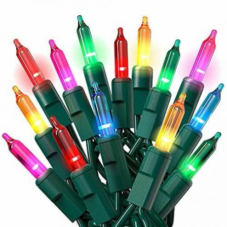 Prextex 100 unidades de luzes de Natal de fio verde multicolorido 