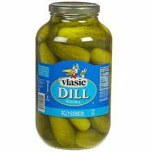 Pickles Kosher Inteiros Vlasic (caixa de 4, frasco de 1 galão)