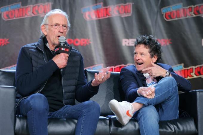 christopher lloyd l e michael j fox comic con reunião